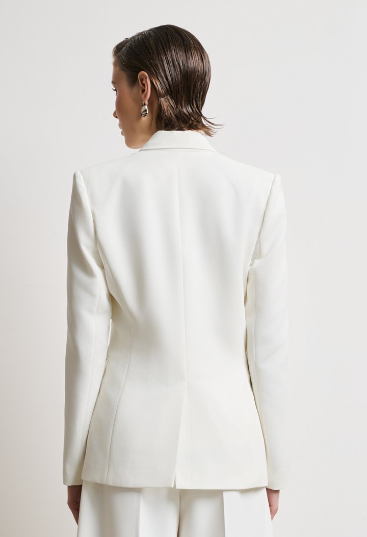 Fabric blazer with lapel