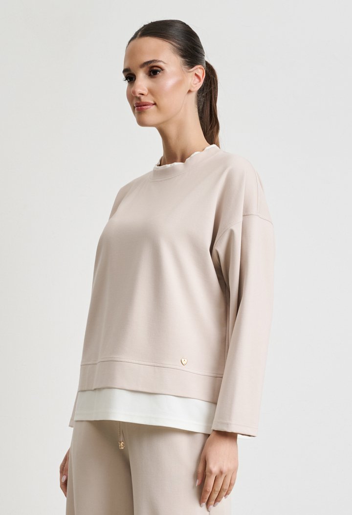 Sweatshirt and joggers set with stripe detail
