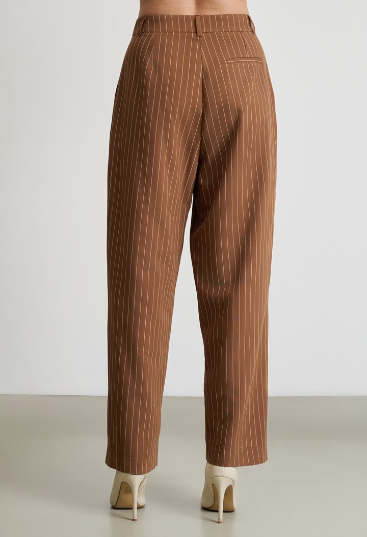Striped Set with Top and High-Waisted Trousers