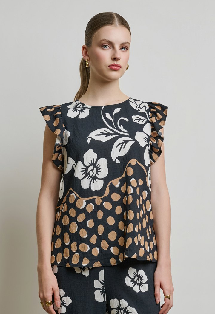 Floral print top and pants set