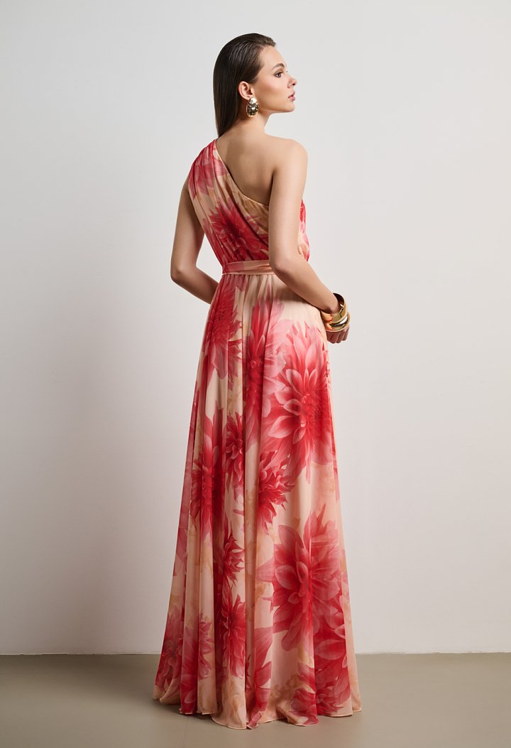 Asymmetric printed dress