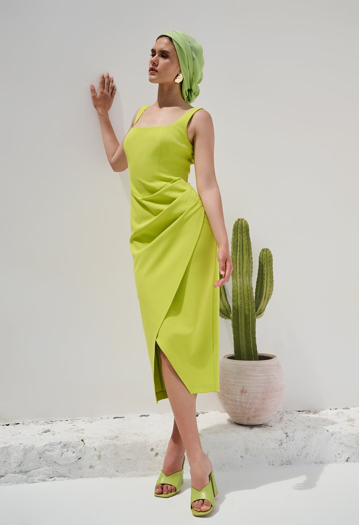 Draped midi dress