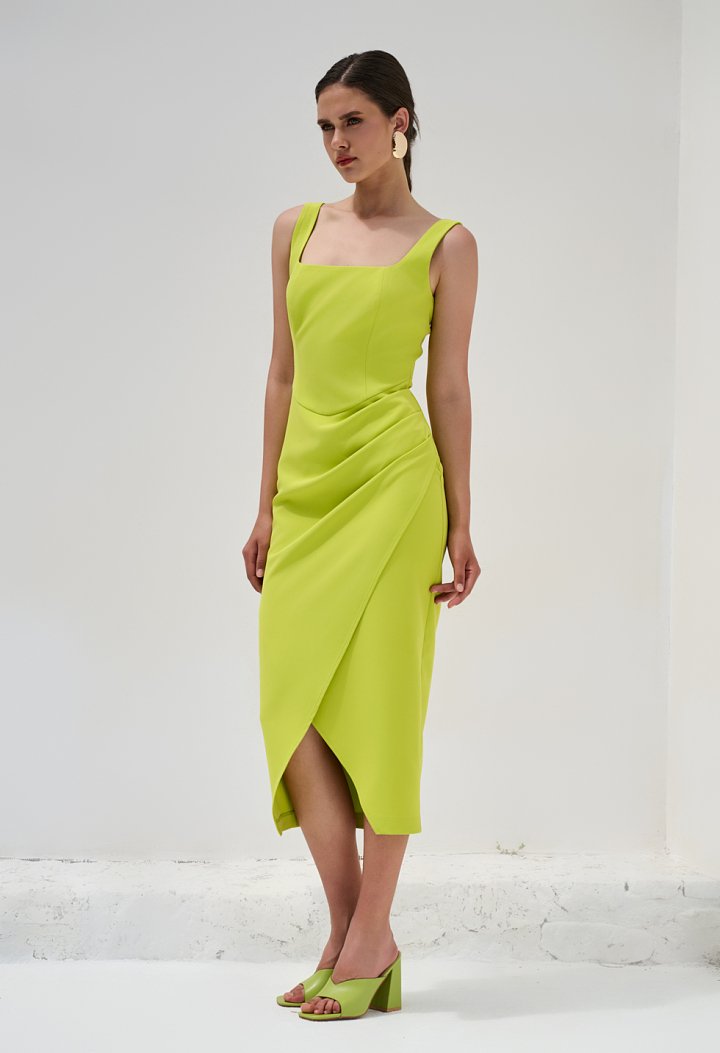 Draped midi dress