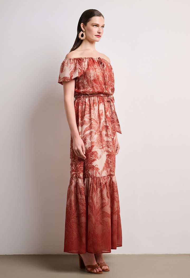 Maxi φόρεμα off-shoulder