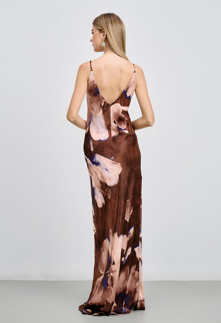 Printed dress with straps