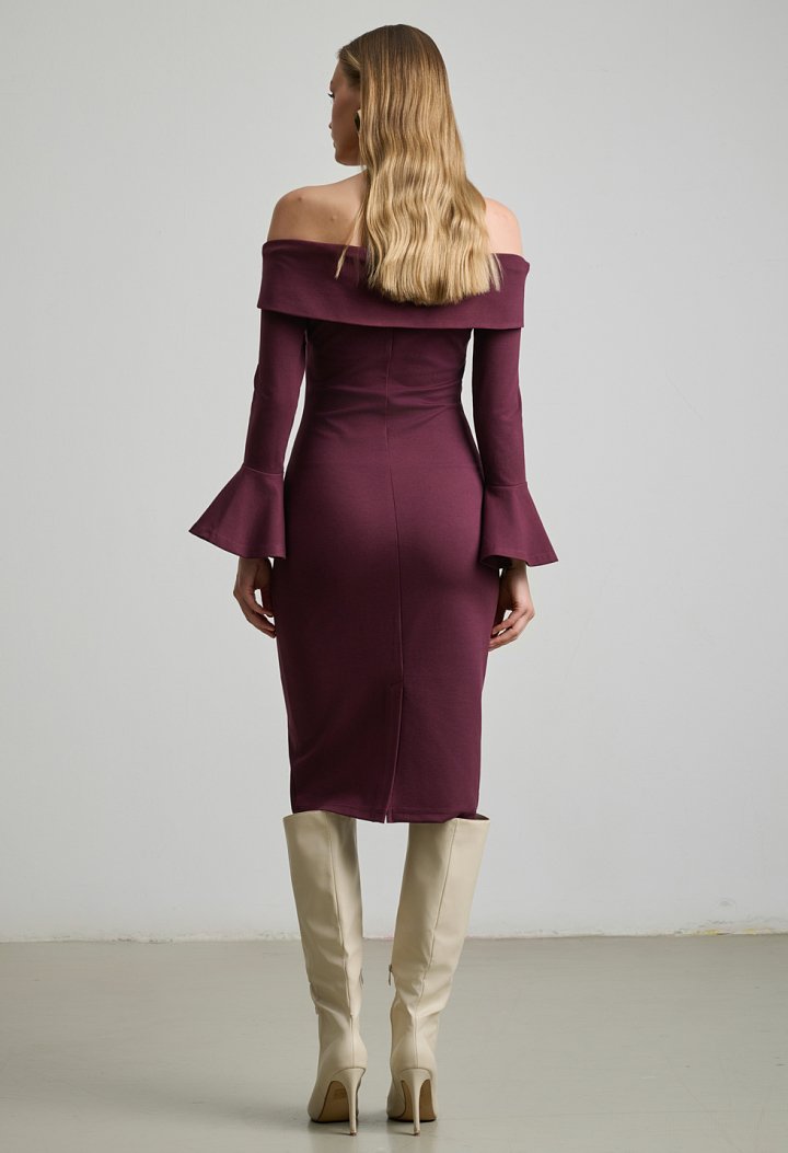 Off-shoulder midi dress