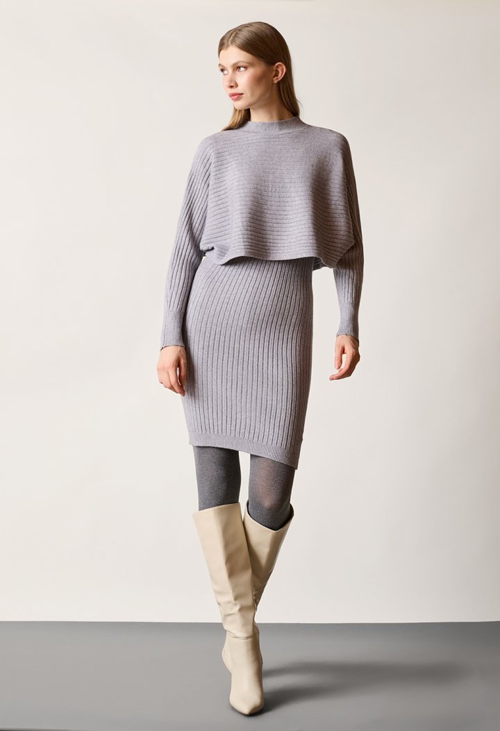 Knitted dress with detachable top