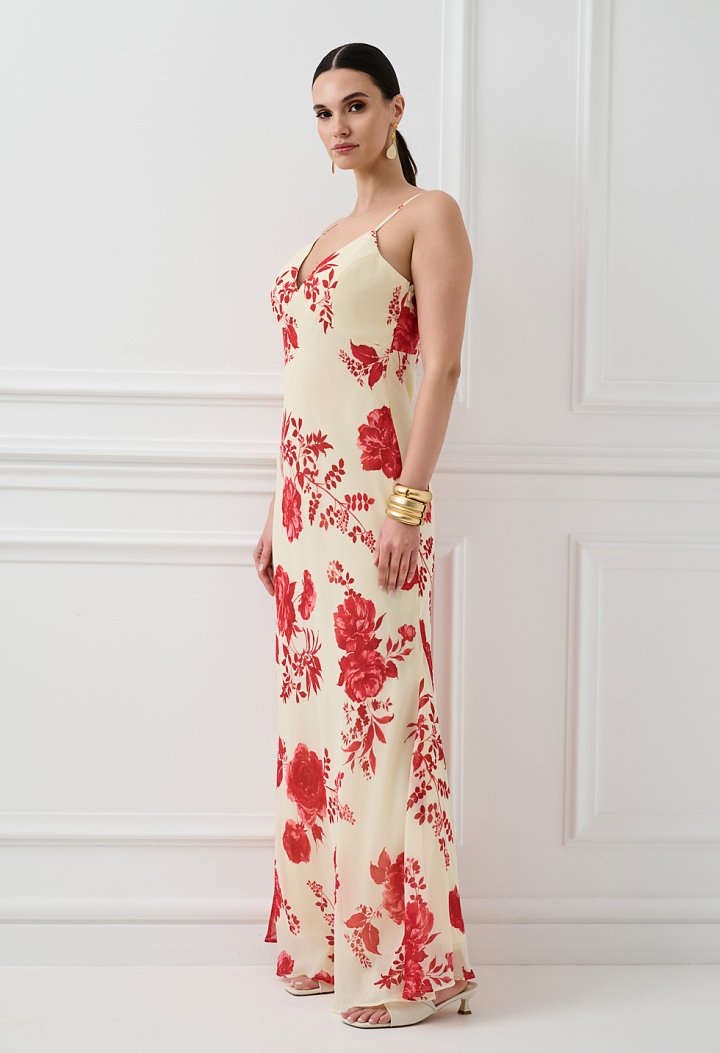 Maxi floral dress with straps