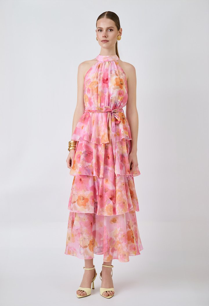 Romantic ruffled maxi dress