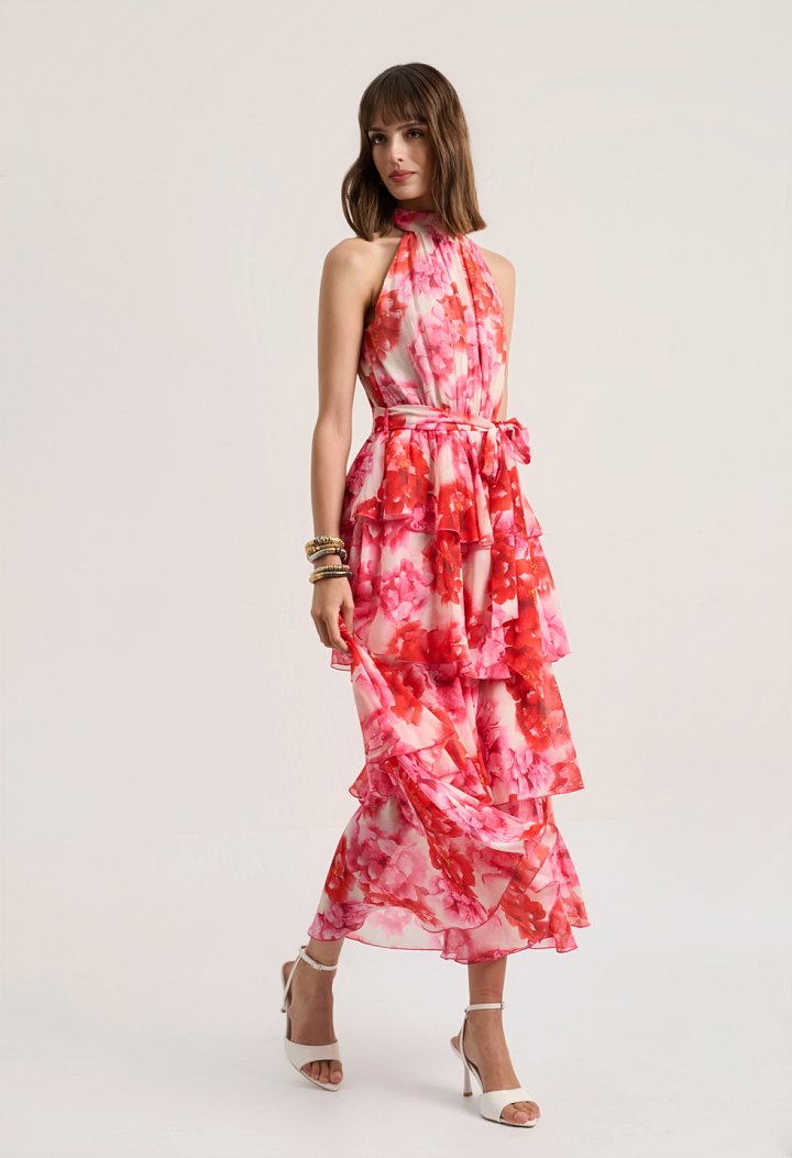 Floral maxi dress with ruffles