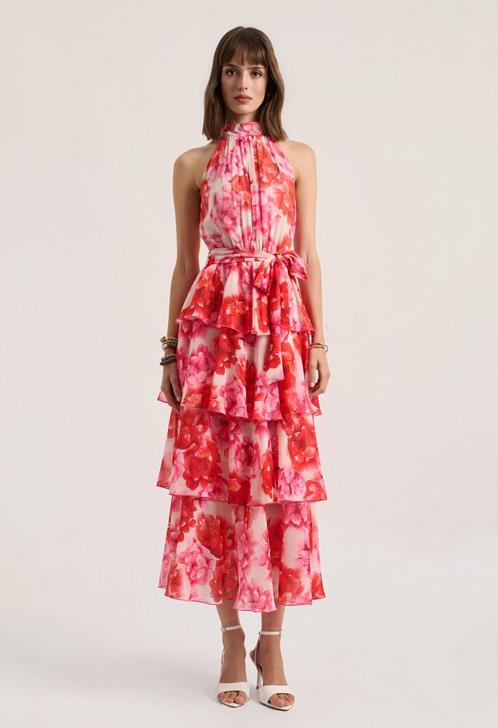 Floral maxi dress with ruffles