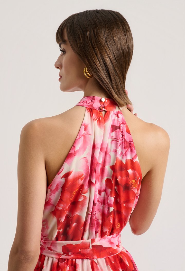 Floral maxi dress with ruffles