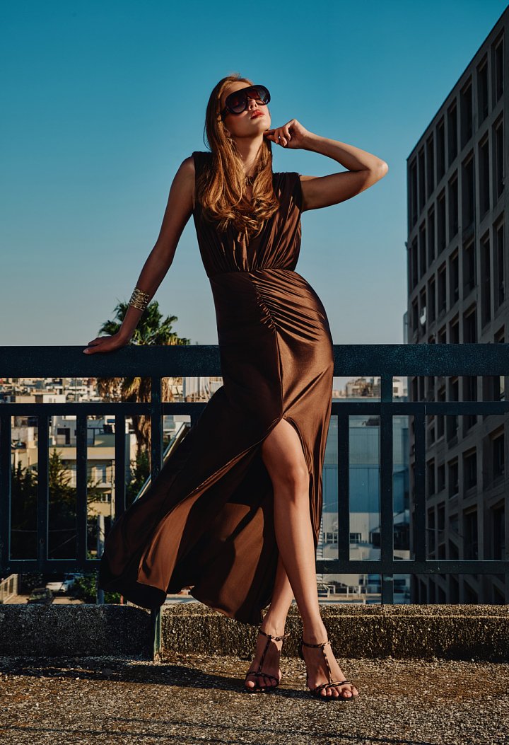 Maxi Stretch Ruched Dress