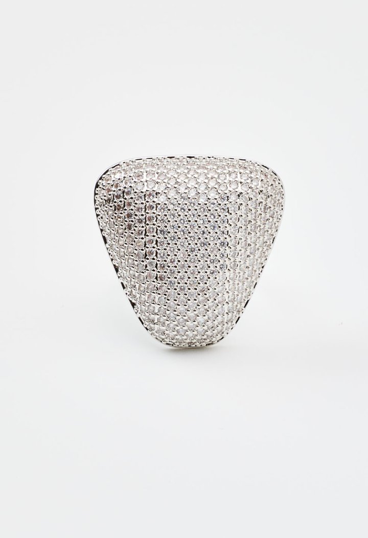 Triangle ring with rhinestone details