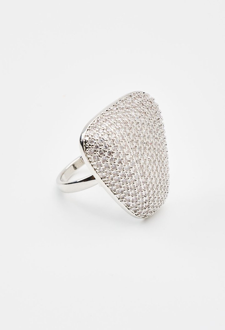 Triangle ring with rhinestone details