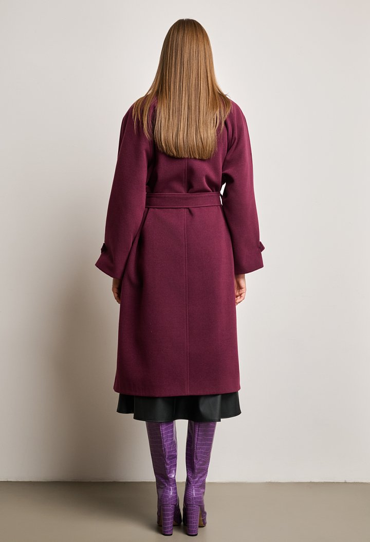 Μακρύ oversized παλτό με ζώνη