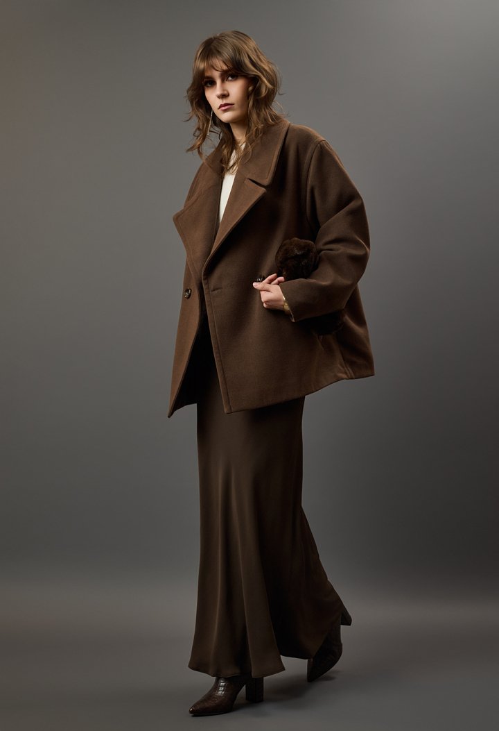 Παλτό oversized με διπλό κούμπωμα