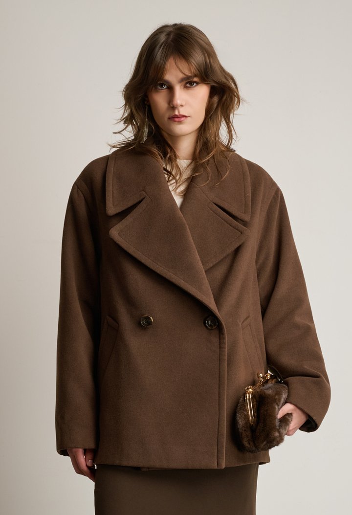 Παλτό oversized με διπλό κούμπωμα