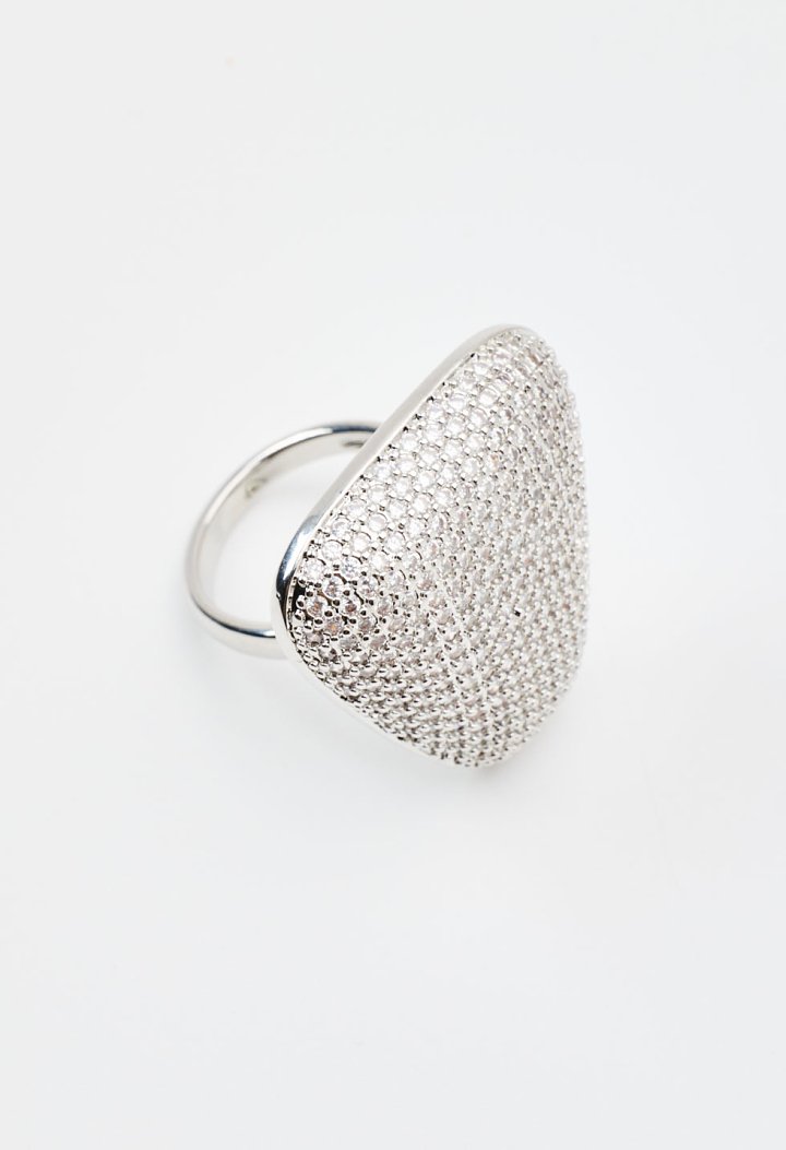 Triangle ring with rhinestone details
