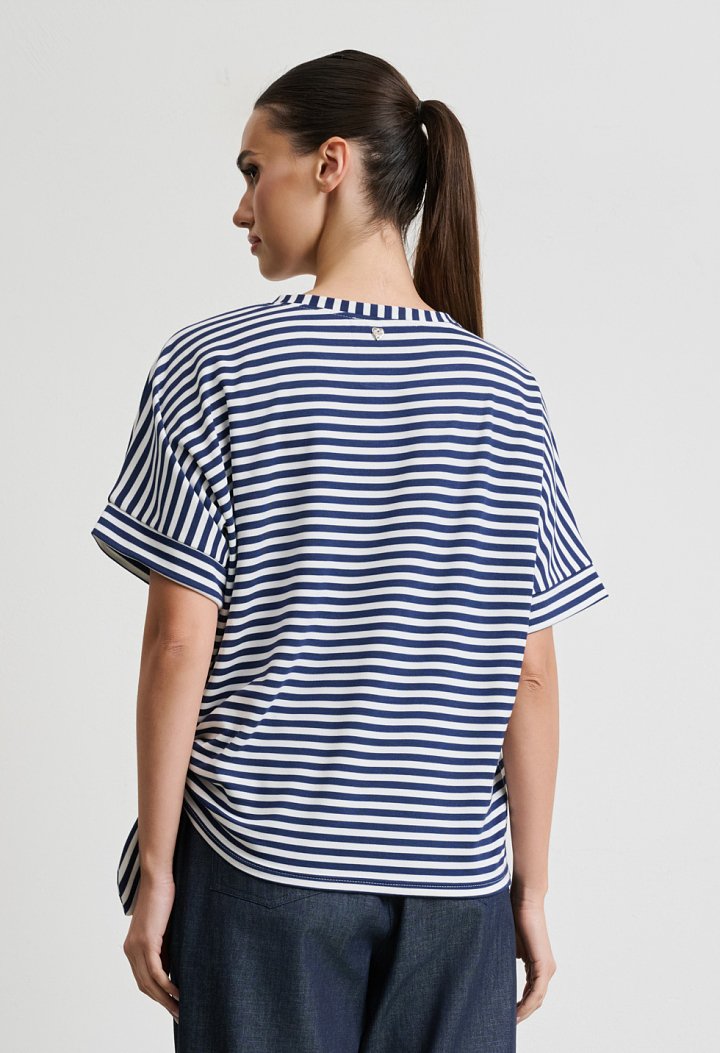 Striped blouse with side tie