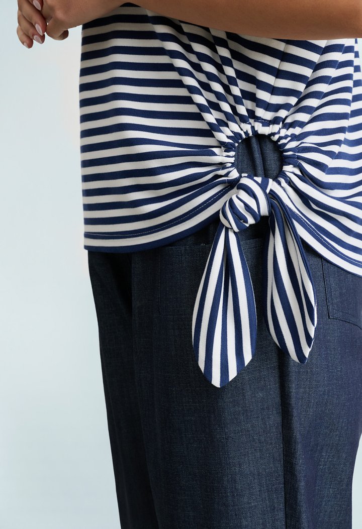 Striped blouse with side tie