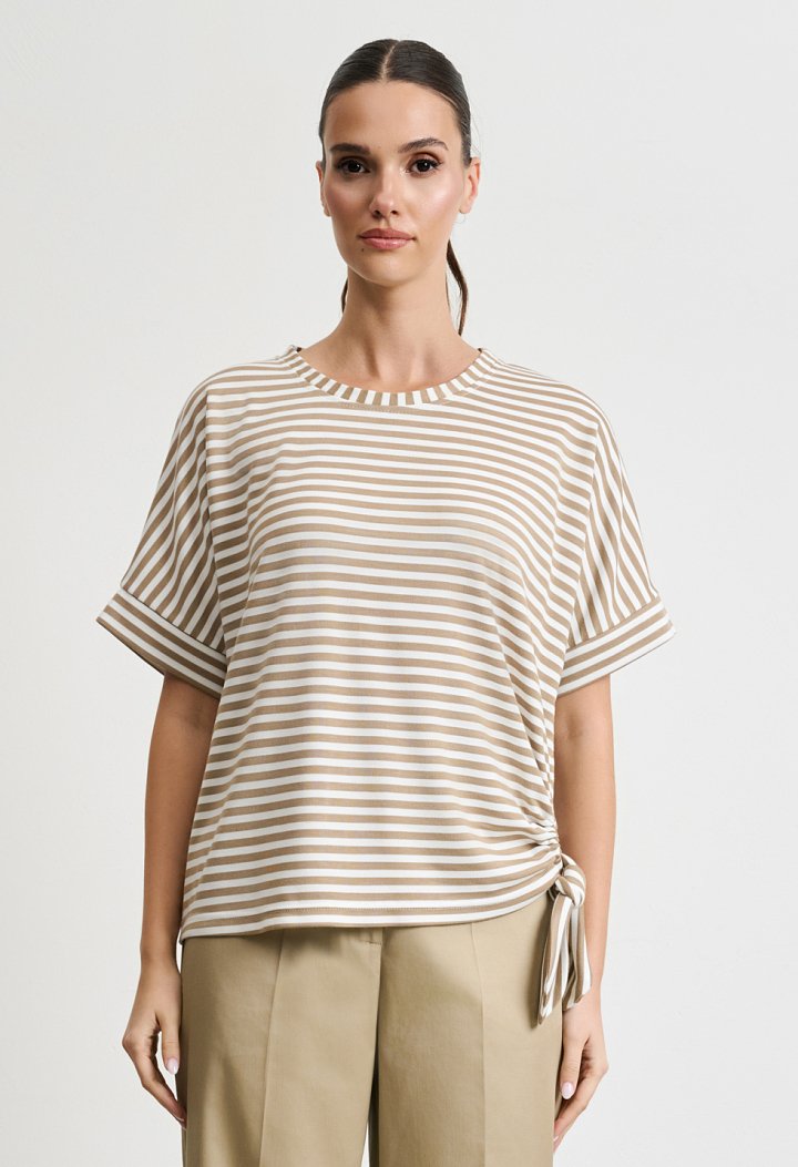 Striped blouse with side tie