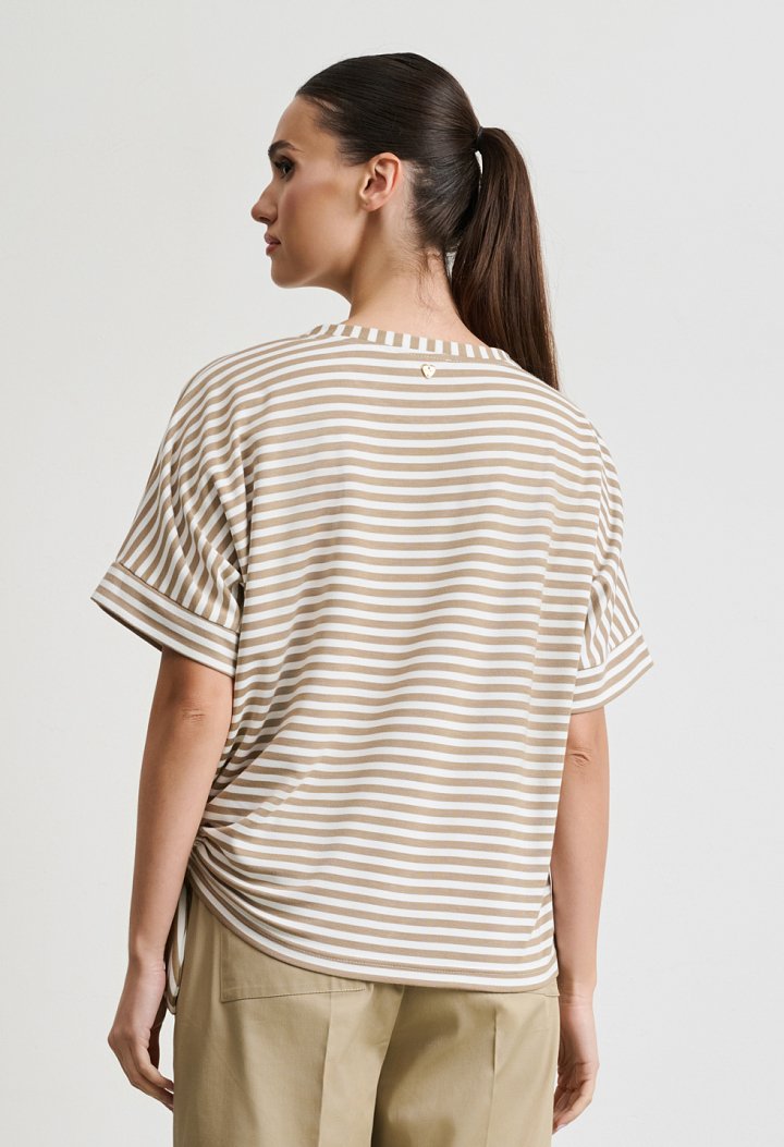 Striped blouse with side tie