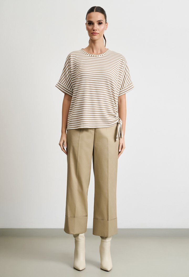 Striped blouse with side tie