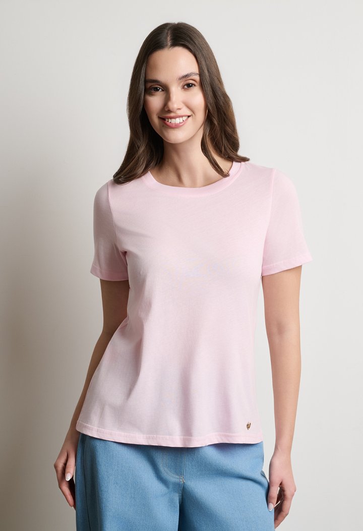 Short-sleeve T-shirt with round neckline