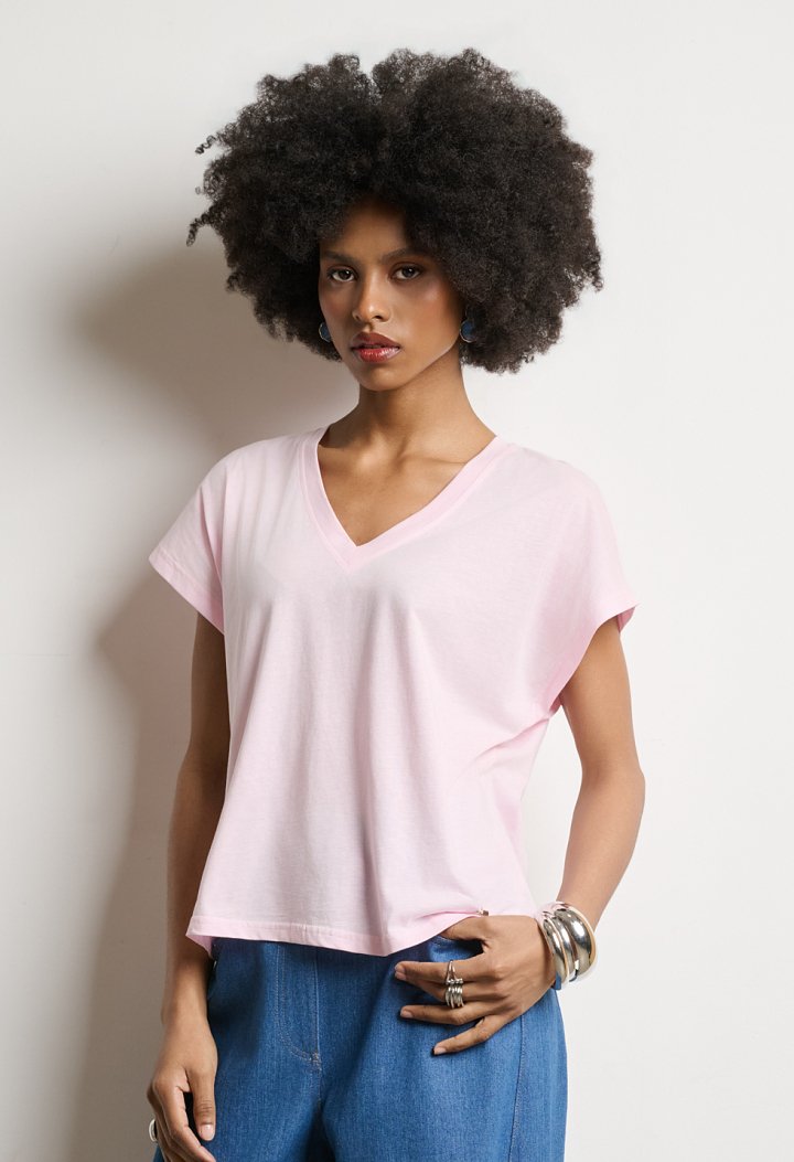 V-neck top with short sleeves
