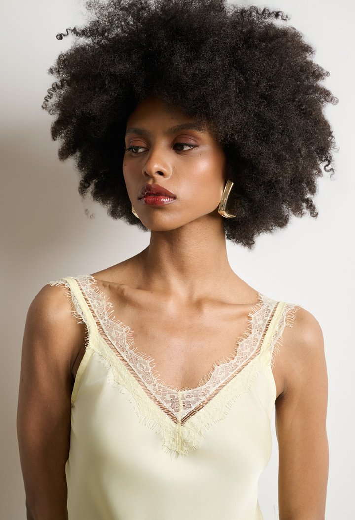 Satin top with lace