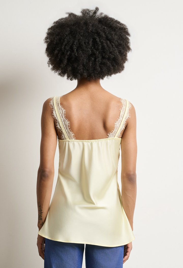 Satin top with lace