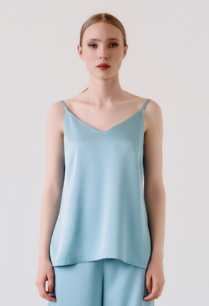 Satin top with adjustable straps