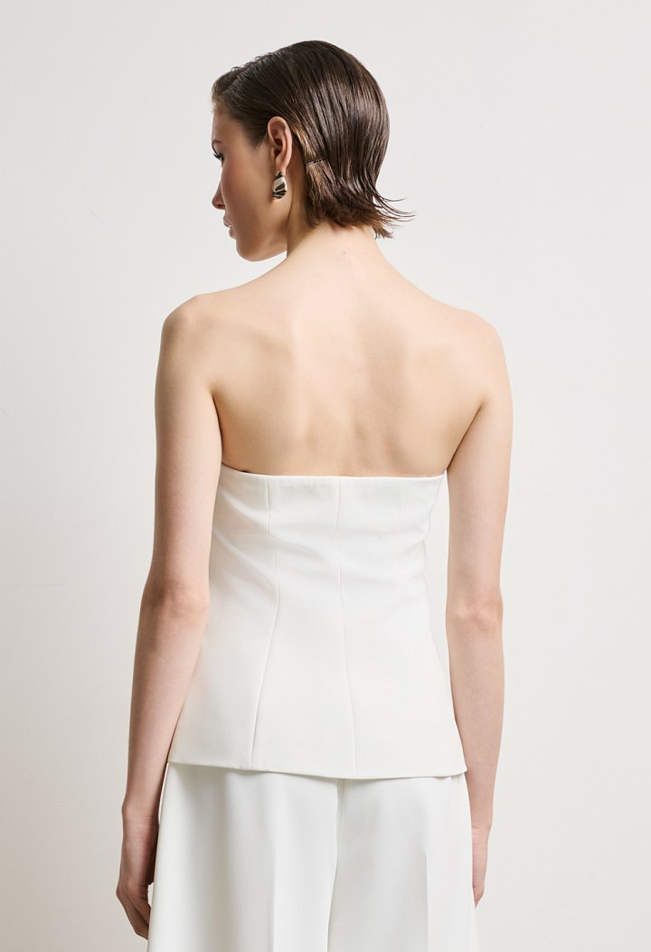 Strapless suit vest with buttons