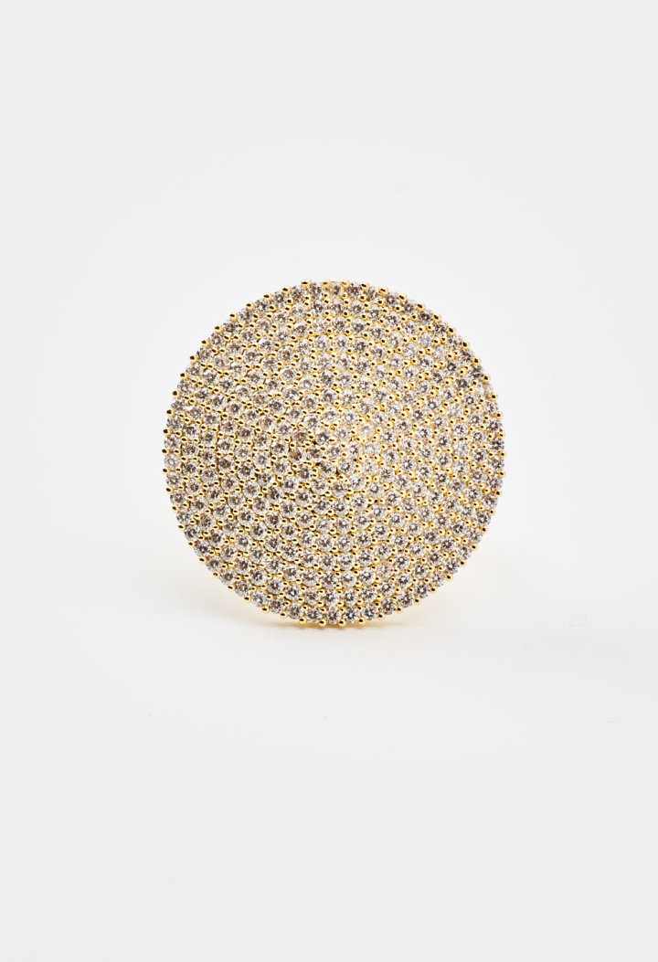 Round ring with rhinestones