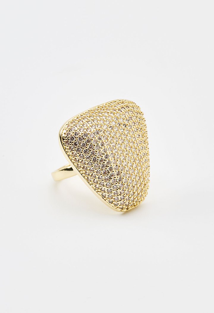 Triangle ring with rhinestone details