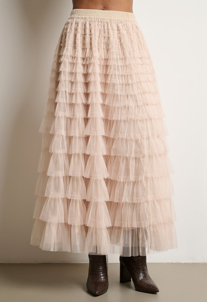 Layered tulle skirt with ruffles