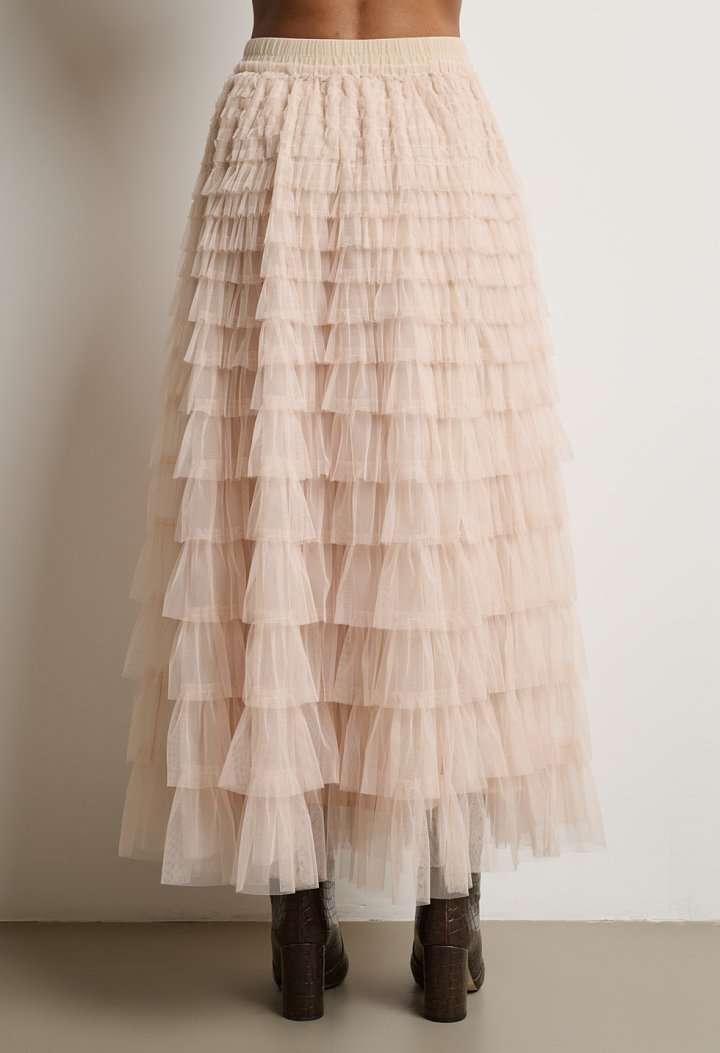 Layered tulle skirt with ruffles