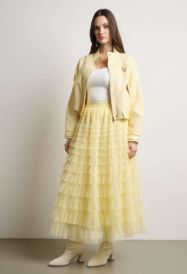 Layered tulle skirt with ruffles