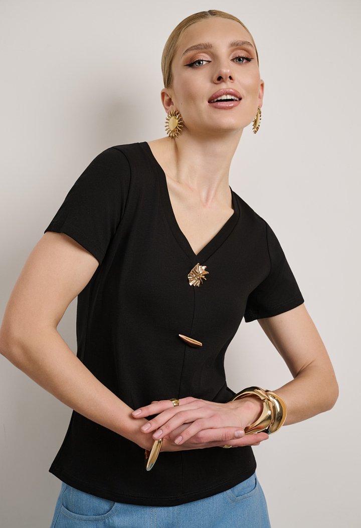 V-neck blouse