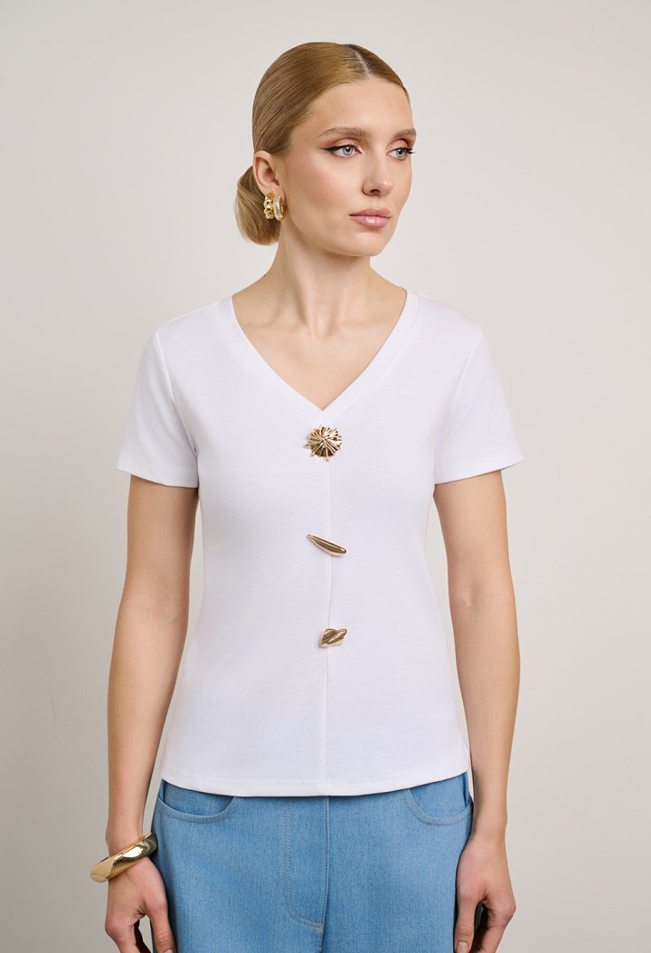 V-neck blouse