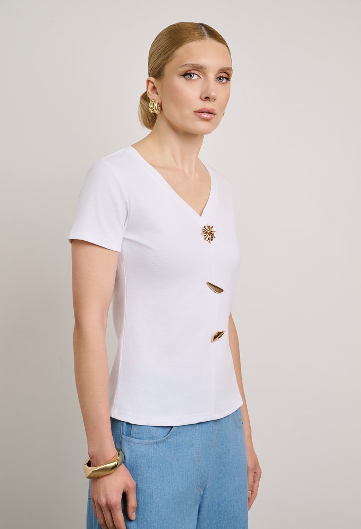 V-neck blouse