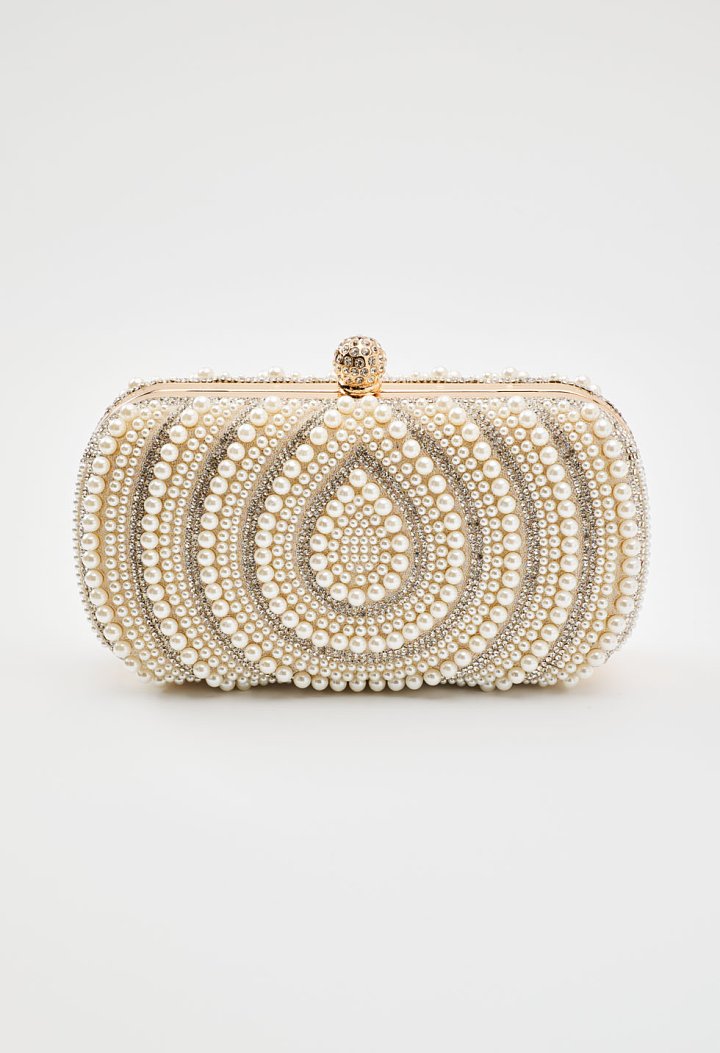 Clutch με πέρλες και στρας