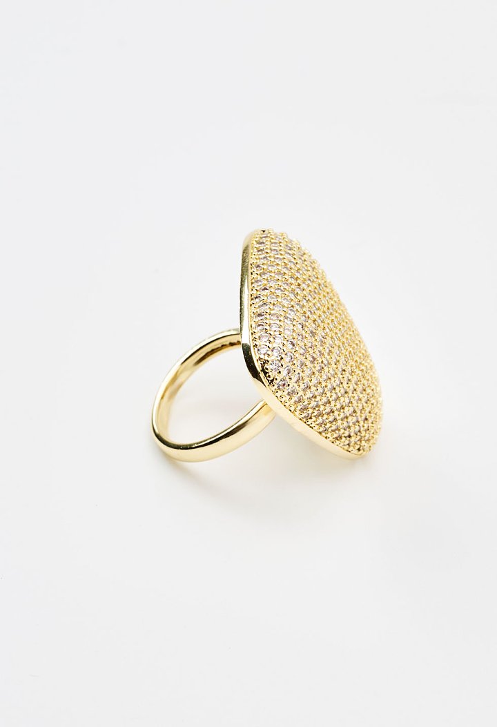 Triangle ring with rhinestone details