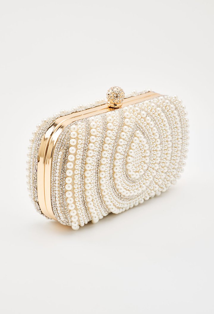 Clutch με πέρλες και στρας