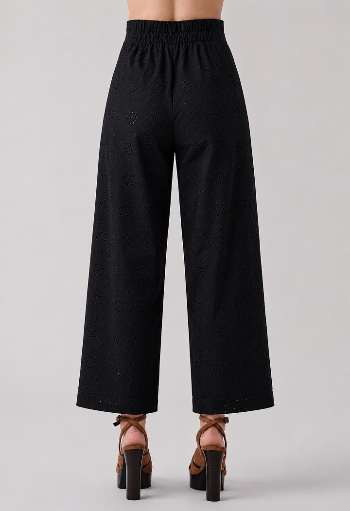 Broderie παντελόνα culotte ψηλόμεση