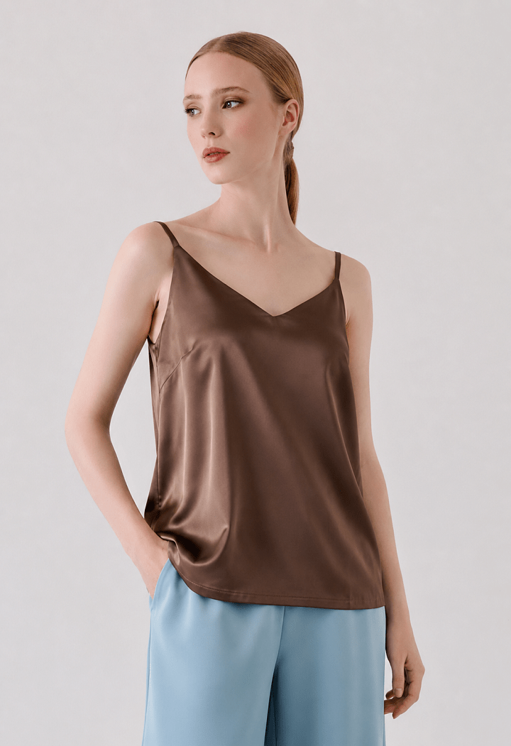 Satin top με ρυθμιζόμενες τιράντες