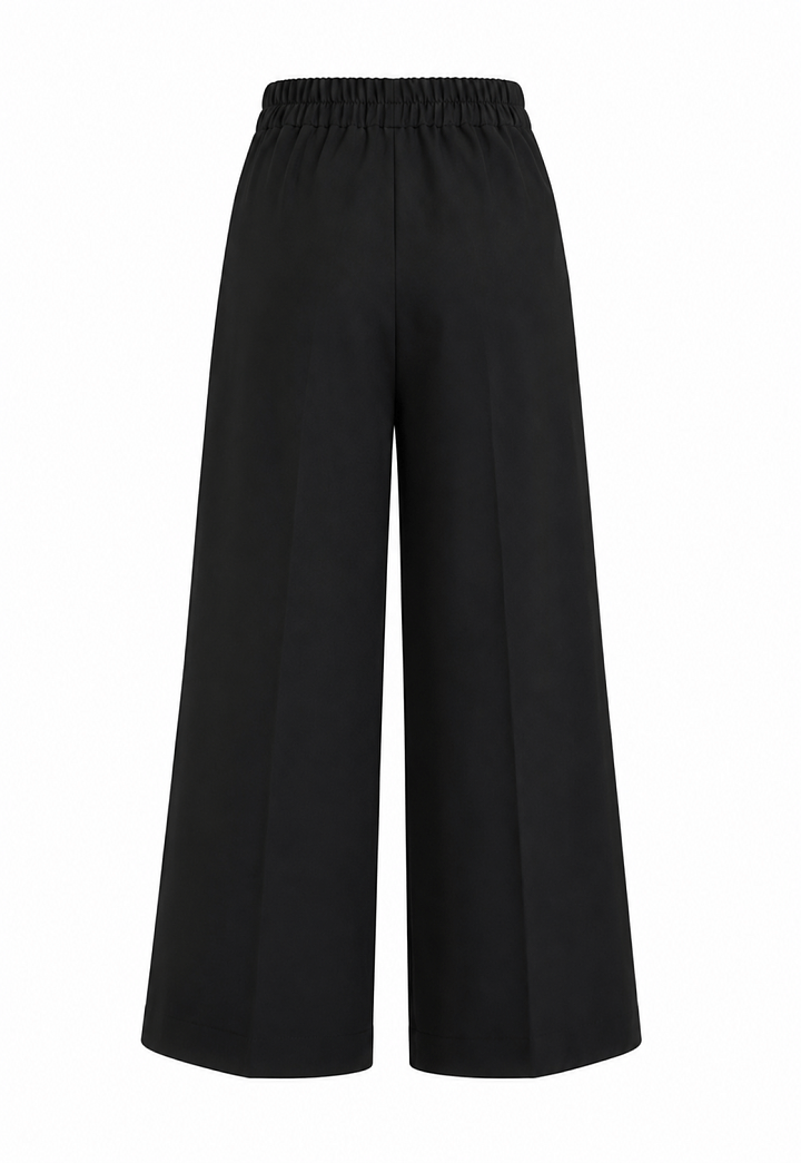 High-waisted cropped wide-leg trousers