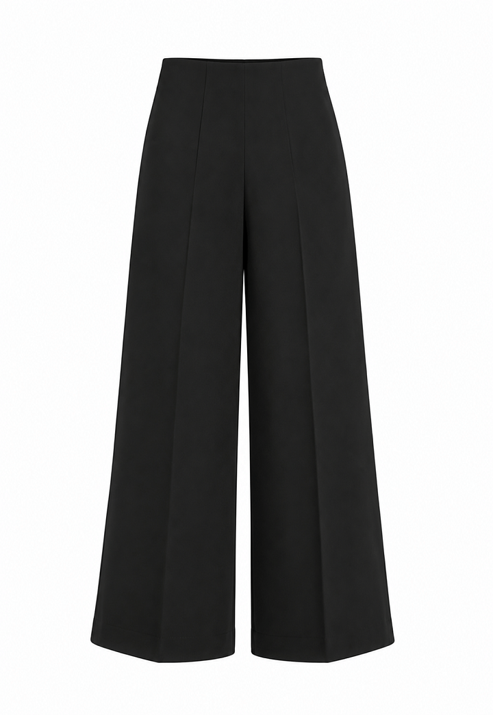 High-waisted cropped wide-leg trousers