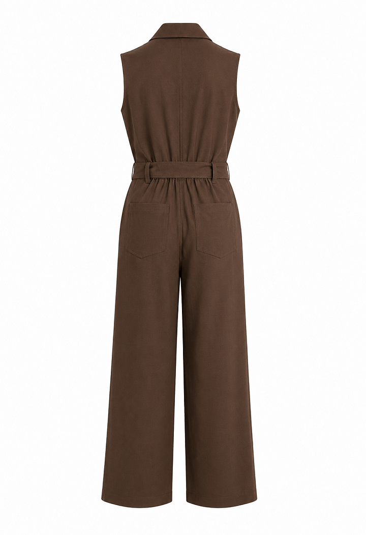 Sleeveless jumpsuit with zipper